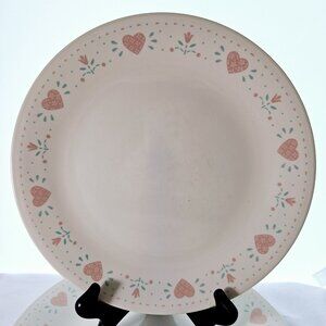 Corelle Forever Yours Dinner Plates 10" set of 3 pink hearts tulip floral